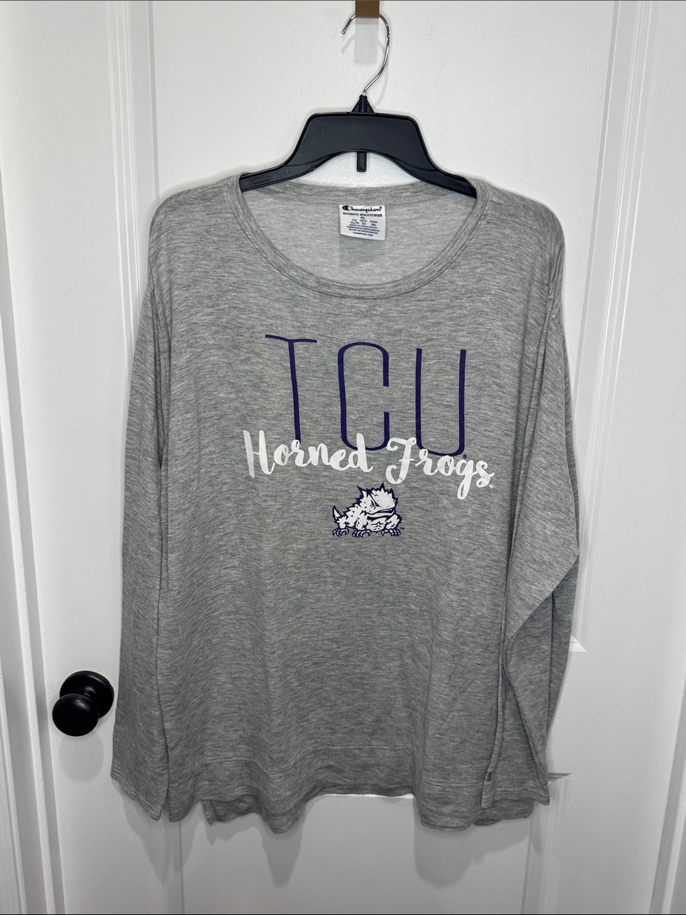Champion Gray TCU Horned Frogs Long Sleeve Tee
